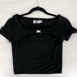 SOLD-DO NOT BUY//Tiger Mist Buckle Top
